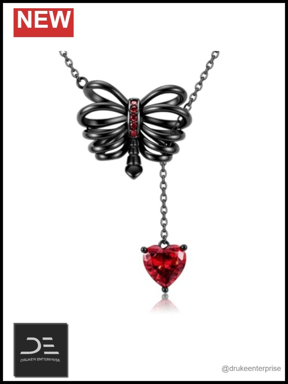 Sterling Silver Gothic Rib Cage Heart Y Necklace Jewelry Gift Women